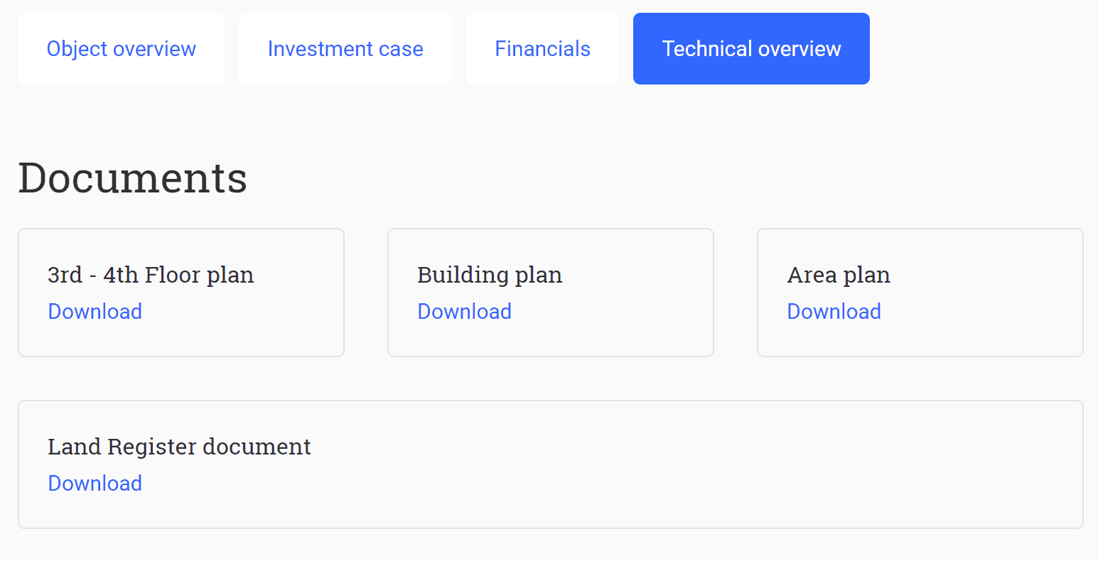 Reinvest projects investor details Image of the real estate project investor details at Reinvest24